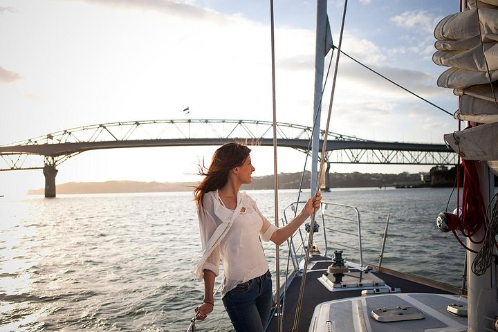Sailing across Auckland's scenic Waitemata Harbour offers stunning views and a relaxing journey making it a perfect escape to unwind while soaking in the city's beauty.